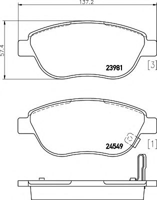 HELLA 8db355013371 -  Комплект тормозных колодок, дисковый тормоз