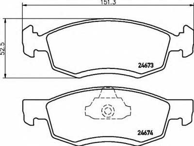 HELLA 8db355013951 -  Комплект тормозных колодок, дисковый тормоз