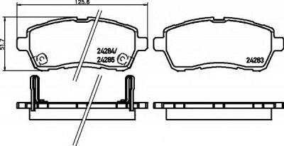 HELLA 8db355014001 -  Комплект тормозных колодок, дисковый тормоз