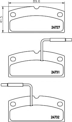 HELLA 8db355014171 -  Комплект тормозных колодок, дисковый тормоз