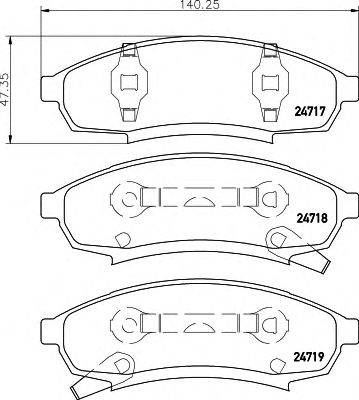 HELLA 8db355014281 -  Комплект тормозных колодок, дисковый тормоз