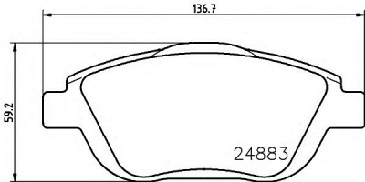 HELLA 8db355014551 -  Комплект тормозных колодок, дисковый тормоз