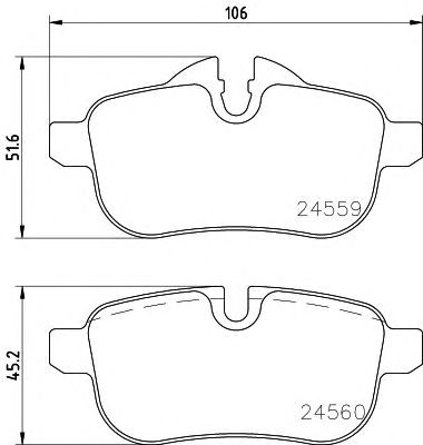 HELLA 8db355014621 -  Комплект тормозных колодок, дисковый тормоз