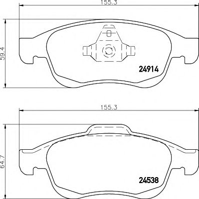 HELLA 8db355014791 -  Комплект тормозных колодок, дисковый тормоз