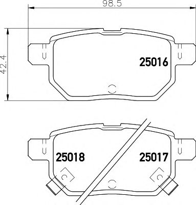 HELLA 8db355014991 -  Комплект тормозных колодок, дисковый тормоз
