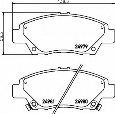 HELLA 8db355015001 -  Комплект тормозных колодок, дисковый тормоз