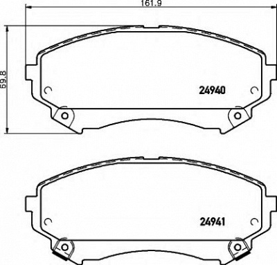 HELLA 8db355015141 -  Комплект тормозных колодок, дисковый тормоз