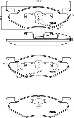 HELLA 8db355015161 -  Комплект тормозных колодок, дисковый тормоз