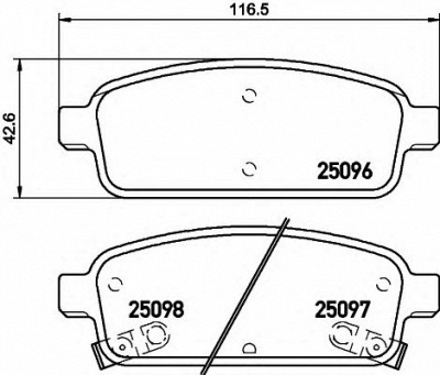 HELLA 8db355015221 -  Комплект тормозных колодок, дисковый тормоз