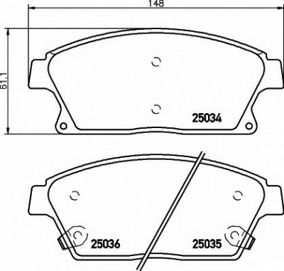 HELLA 8db355015241 -  Комплект тормозных колодок, дисковый тормоз