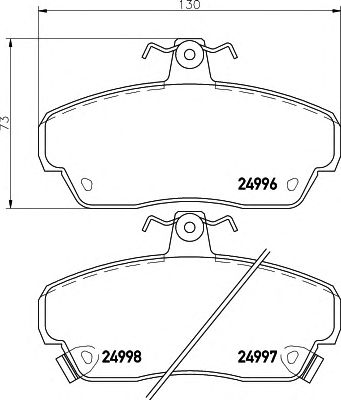 HELLA 8db355015281 -  Комплект тормозных колодок, дисковый тормоз