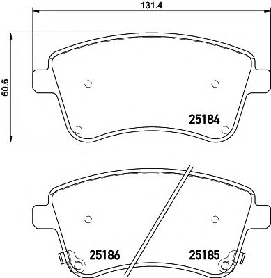 HELLA 8db355015331 -  Комплект тормозных колодок, дисковый тормоз