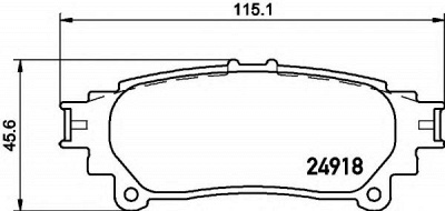 HELLA 8db355015371 -  Комплект тормозных колодок, дисковый тормоз