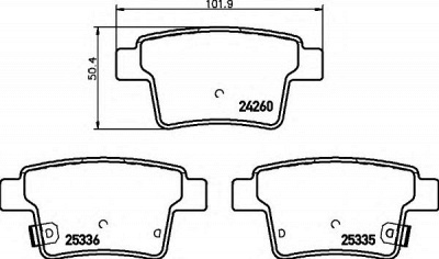 HELLA 8db355015501 -  Комплект тормозных колодок, дисковый тормоз
