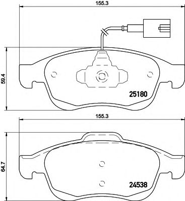 HELLA 8db355015521 -  Комплект тормозных колодок, дисковый тормоз