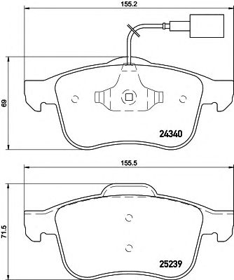 HELLA 8db355015531 -  Комплект тормозных колодок, дисковый тормоз