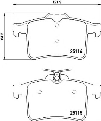 HELLA 8db355015901 -  Комплект тормозных колодок, дисковый тормоз