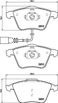 HELLA 8db355015971 -  Комплект тормозных колодок, дисковый тормоз