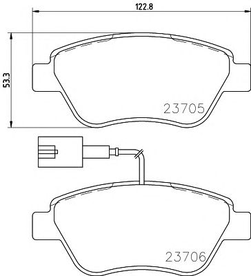 HELLA 8db355016071 -  Комплект тормозных колодок, дисковый тормоз