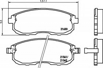 HELLA 8db355016381 -  Комплект тормозных колодок, дисковый тормоз