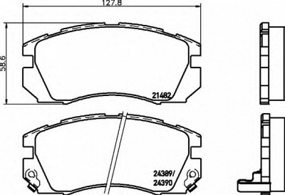 HELLA 8db355016881 -  Комплект тормозных колодок, дисковый тормоз