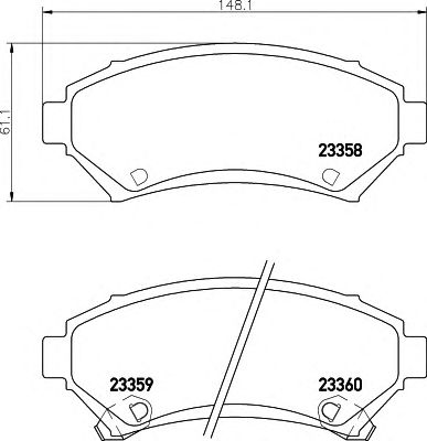 HELLA 8db355016951 -  Комплект тормозных колодок, дисковый тормоз