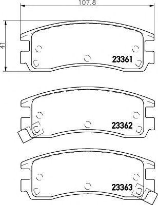HELLA 8db355016961 -  Комплект тормозных колодок, дисковый тормоз