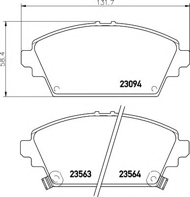 HELLA 8db355017171 -  Комплект тормозных колодок, дисковый тормоз