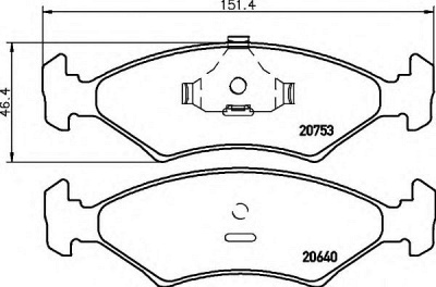 HELLA 8db355017361 -  Комплект тормозных колодок, дисковый тормоз