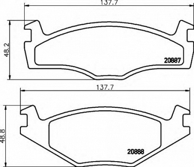HELLA 8db355017521 -  Комплект тормозных колодок, дисковый тормоз