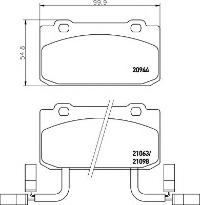 HELLA 8db355017571 -  Комплект тормозных колодок, дисковый тормоз