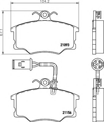 HELLA 8db355017801 -  Комплект тормозных колодок, дисковый тормоз