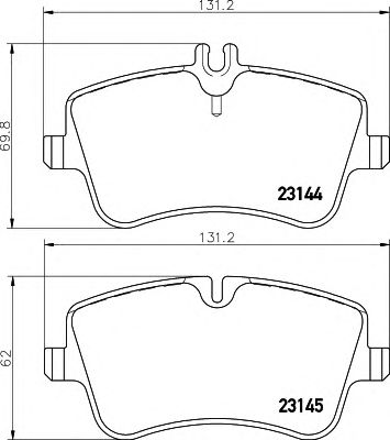 HELLA 8db355018331 -  Комплект тормозных колодок, дисковый тормоз