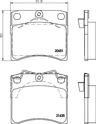 HELLA 8db355018381 -  Комплект тормозных колодок, дисковый тормоз