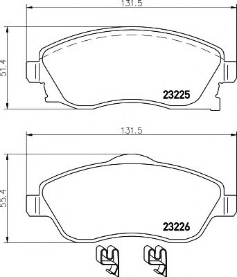 HELLA 8db355018511 -  Комплект тормозных колодок, дисковый тормоз
