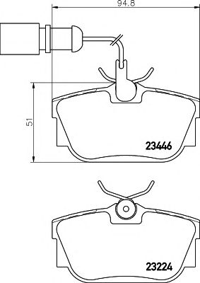 HELLA 8db355018571 -  Комплект тормозных колодок, дисковый тормоз
