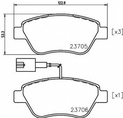 HELLA 8db355018821 -  Комплект тормозных колодок, дисковый тормоз