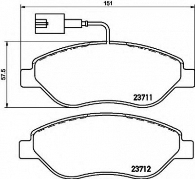 HELLA 8db355018841 -  Комплект тормозных колодок, дисковый тормоз