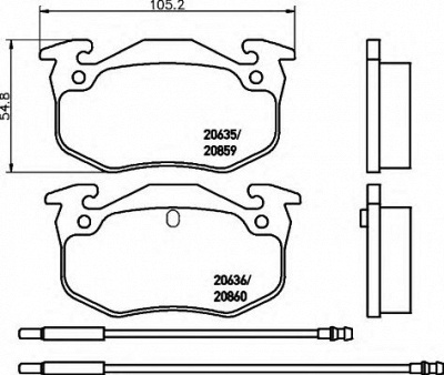 HELLA 8db355018921 -  Комплект тормозных колодок, дисковый тормоз