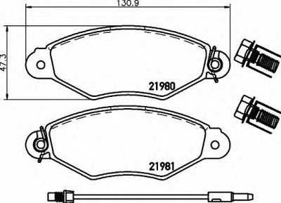 HELLA 8db355019301 -  Комплект тормозных колодок, дисковый тормоз
