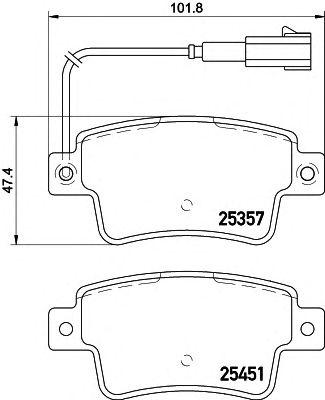 HELLA 8db355019801 -  Комплект тормозных колодок, дисковый тормоз