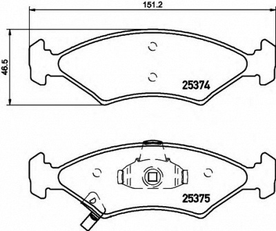 HELLA 8db355019891 -  Комплект тормозных колодок, дисковый тормоз