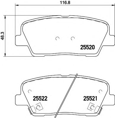 HELLA 8db355020101 -  Комплект тормозных колодок, дисковый тормоз