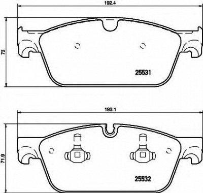 HELLA 8db355020141 -  Комплект тормозных колодок, дисковый тормоз