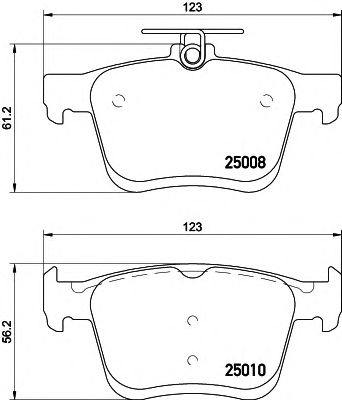 HELLA 8db355020271 -  Комплект тормозных колодок, дисковый тормоз