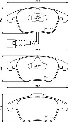 HELLA 8db355020321 -  Комплект тормозных колодок, дисковый тормоз