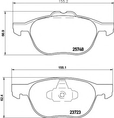 HELLA 8db355020411 -  Комплект тормозных колодок, дисковый тормоз