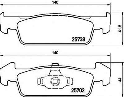 HELLA 8db355020421 -  Комплект тормозных колодок, дисковый тормоз