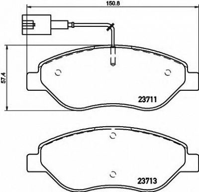 HELLA 8db355020561 -  Комплект тормозных колодок, дисковый тормоз