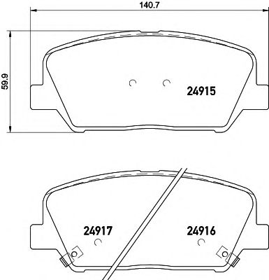 HELLA 8db355020591 -  Комплект тормозных колодок, дисковый тормоз